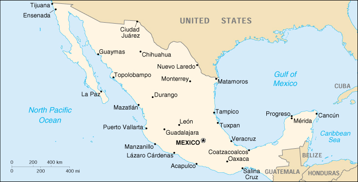 map of mexico