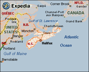 Map of Nova Scotia